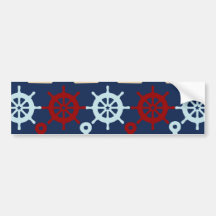 Summer Nautical Theme Anchors Sail Boats Helms Bumper Stickers
