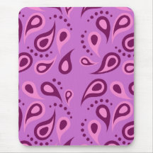 Summer of love paisley orchid fuchsia pink 1970s mousepads