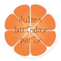 Summer orange citrus party favour seal stickers