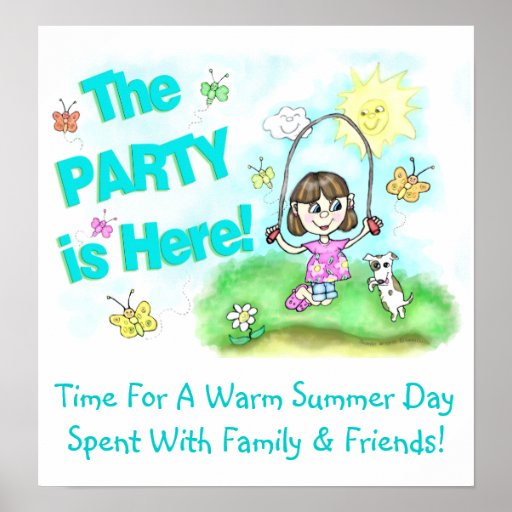 Summer Party Friends Art Poster