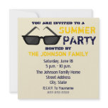 Summer Party Invitation - Black Sunglasses