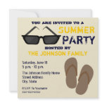 Summer Party Invitation Flip Flops & Sunglasses