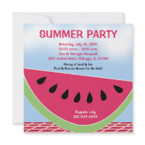 Summer Party Picnic Watermelon 5x5 custom Announcements