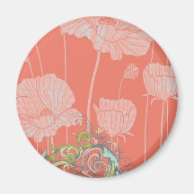 Summer Poppies Refrigerator Magnets