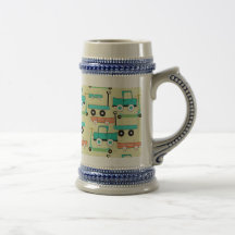 Summer Retro Wheels Scooters Cars Wagons Trucks Mug
