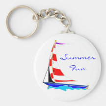 Summer Sailboat Fun Keychain