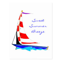 Summer Sailboat Fun Postcard