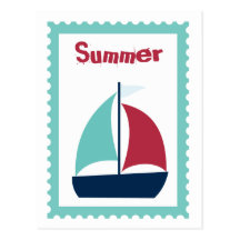 Summer Sailing Sail Boat Sailboat Post Card