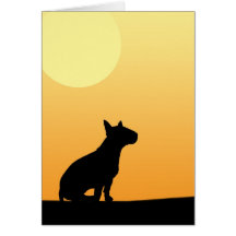 Summer Sunset Bull Terrier Greeting Card
