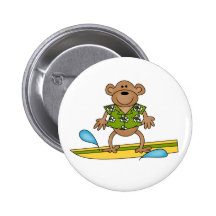 Summer Surfer Monkey Buttons