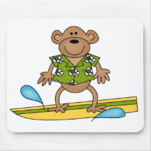 Summer Surfer Monkey Mousepads