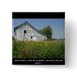 summer time country barn & florals button