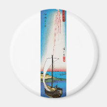 Summer View of Tsukudajima Island, Japan Fridge Magnets