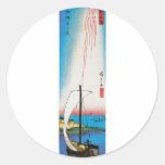 Summer View of Tsukudajima Island, Japan Round Stickers