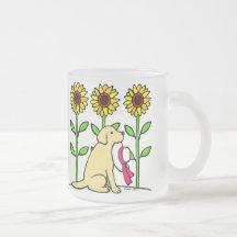 Summer Yellow Labrador with Sunflowers Coffee Mugs