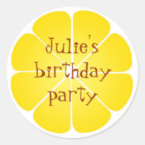 Summer yellow lemon party favour seal stickers stickers
