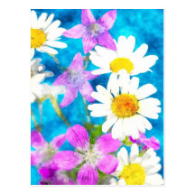 Summerflowers Postcard in watercolor