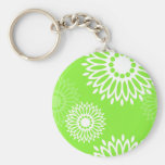 Summertime green flowers Keychain