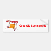 Summertime Patio Glider Seating Bumper Sticker