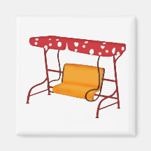Summertime Patio Glider Seating Refrigerator Magnets