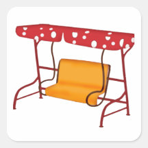 Summertime Patio Glider Seating Square Sticker