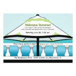 Summery Blue and Green Umbrella Invitation