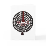 Sun African Tribal Masks Art_Blank Greeting Cards