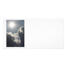 Sun and clouds personalized photo card