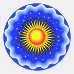 Sun bleu adhésifs ronds
