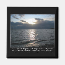 Sun, Clouds, Beach and D'Holbach Quote Magnet