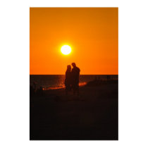 Sun Couple Silhouette Love Sanibel Sunset Poster posters