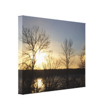 Sun Dogs Over Sauer Lake Stretched Canvas Print