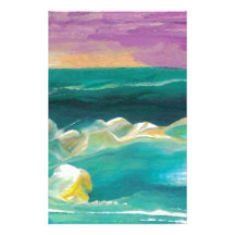 Sun Drama in the Ocean Waves Seascape Stationery Paper