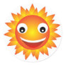 sun  emotion round stickers