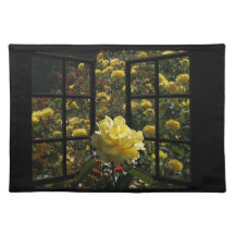 Sun Flare rose from window Place Mats