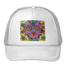 Sun Flower Butterfly Sugar Skull Mesh Hats