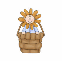 Sun Flower Kid in Basket Photo Cutout