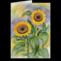 Sun Flowers At Dawn by Jude Maceren.com cards