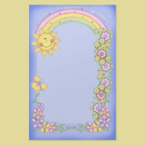 Sun, Flowers & Rainbow stationery