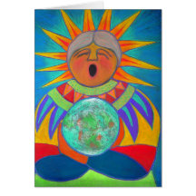 Sun Goddess Earth Protector  Greeting Card