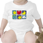 Sun moon flower heart star cloud romper