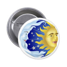 Sun, Moon, Stars Pinback Button