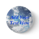 Sun Rays On Blue Sky Button Pin