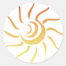 sun-rays round sticker