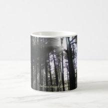 Sun rays through the trees mug