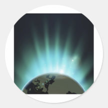 Sun rise background round sticker