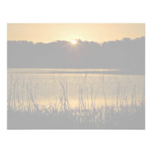 Sun setting over wetland invitation