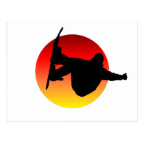 Sun snowboarding postcards