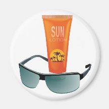 Sun Tan Lotion Refrigerator Magnet
