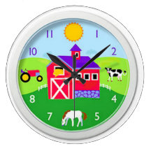 (Sun up) farm time Wallclock